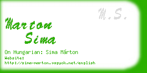 marton sima business card