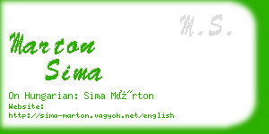 marton sima business card